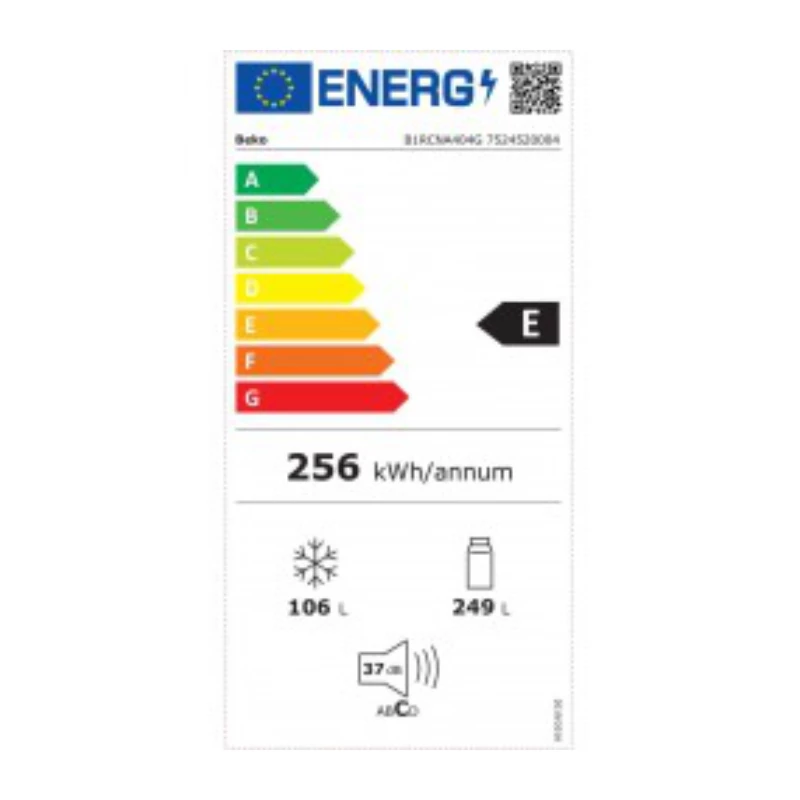 BEKO šaldytuvas B1RCNA404G, aukštis 203,5 cm, energijos klasė E, NeoFrost, AeroFlow, pilka spalva
