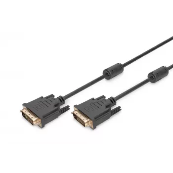 DIGITUS DVI-Cable Dual Link DVI-D (M) - DVI-D (M) 5,0 m - Juodas, formuotas, su sraigteliais (AK-320101-050-S)