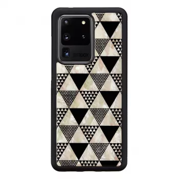 Apsauginis dėklas iKins Samsung Galaxy S20 Ultra – piramidės raštas, juodas