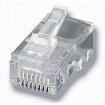 Equip 121151 RJ-45 (8P8C) modulinis kištukas plokščiam kabeliui, Cat6, neekranuotas, permatomas, 100 vnt.
