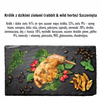 PAKA ZWIERZAKA Puppy Rabbit with wild herbs S – sausas šunų ėdalas – 9kg