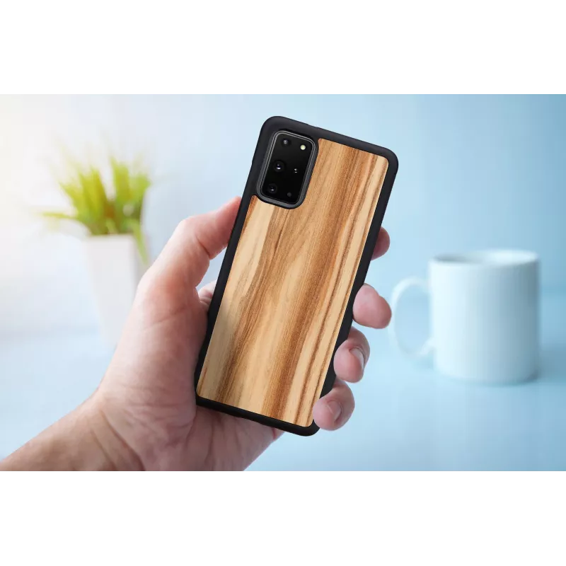 Dėklas Samsung Galaxy S20+ man and wood cappuccino black – apsauginis dėklas su natūralia mediena