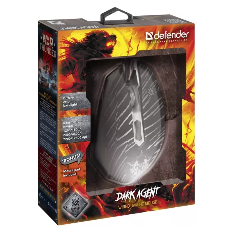 Defender DARK AGENT GM-590L USB Type-A laidinė žaidimų pelė