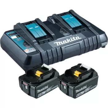 Makita DC18RD – Akumuliatoriaus įkroviklis + 2 akumuliatoriai – Li-Ion – 6 Ah – 108 Wh – 2x įkrovimas