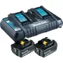 Makita DC18RD – Akumuliatoriaus įkroviklis + 2 akumuliatoriai – Li-Ion – 6 Ah – 108 Wh – 2x įkrovimas