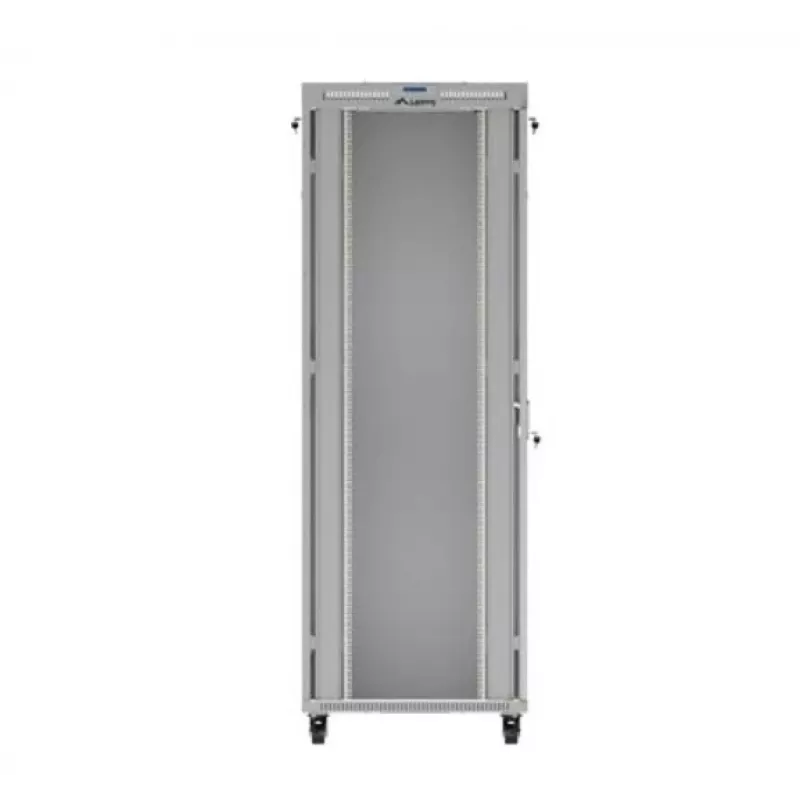 Stovimas serverio stovas LANBERG FF01-8047-12SL 47U 800x1000 mm pilkas su priekinėmis ir galinėmis stiklinėmis durelėmis bei vieta LCD ekranui