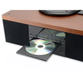 Patefonas AKAI ATT-14BT su Bluetooth, diržine pavara, įmontuotu fonopriešstiprintuvu, USB išėjimu