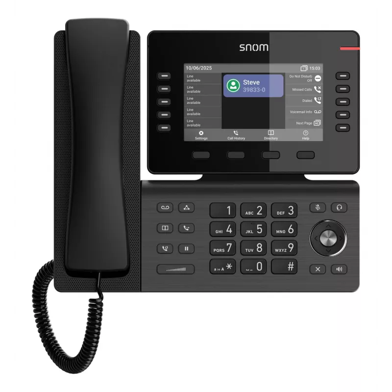 IP telefonas Snom D815WB juodas – 5 colių IPS ekranas, Gigabit Ethernet, Wi‑Fi 802.11n/ac, PoE, Bluetooth