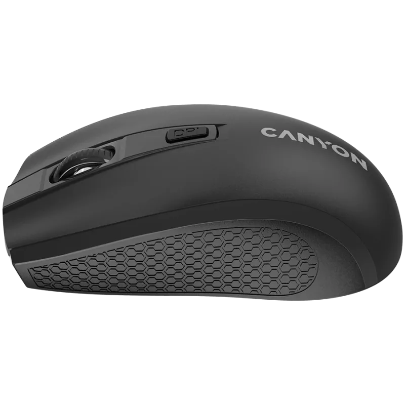 Belaidė pelė CANYON MW-7, 2.4 GHz, 6 mygtukai, DPI 800/1200/1600, su 1 AA baterija, juoda
