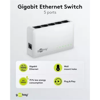 Goobay 5-Port Gigabit Ethernet tinklo jungiklis (64563)