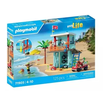 Žaidimų rinkinys PLAYMOBIL Gelbėjimo bokštas ir paplūdimio bugis 71903
