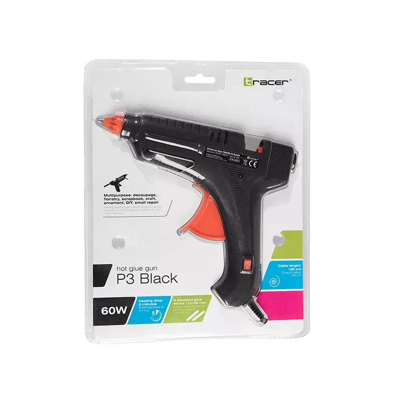 Karštų klijų pistoletas TRACER 46512 P3 juodas 100W