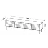TV spintelė CORTINA 4D 200x40x55 cm, juodas viršus, riešutmedžio fasadai