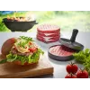 Hamburgerių presas GEFU 89419, aliuminis, Ø 11,8 cm, aukštis 93 mm, pilkas/juodas