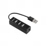 Sbox H-204 USB 4 prievadų USB šakotuvas juodas