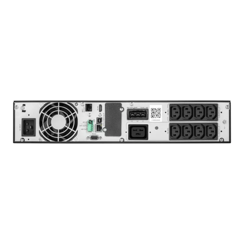 Nepertraukiamo maitinimo šaltinis UPS EVER Powerline RT PRO 3kVA 3kW stelažinis/bokštinis, dvigubos konversijos, 1 fazė, 200–240V išėjimas, 9× C13 lizdai, LCD, VRLA akumuliatoriai