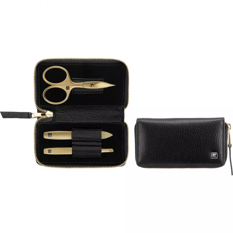 Manikiūro rinkinys ZWILLING Twinox Gold Edition 97747-004-0 – 3 dalys juodoje odinėje dėkle