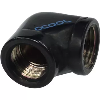 Alphacool HF L formos jungtis G1/4 vidinis sriegis į G1/4 vidinį sriegį - giliai juoda (17042)