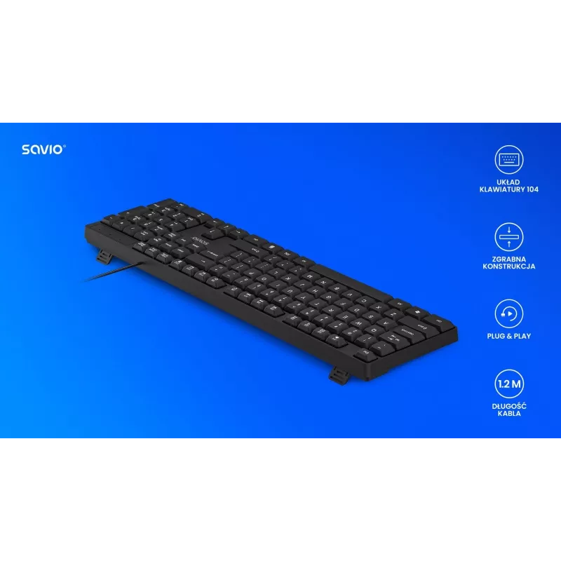 Savio KB-01 klaviatūra Namai/Biuras USB QWERTY JAV anglų Juoda