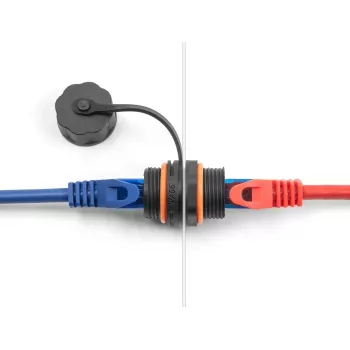 DeLOCK 88145 RJ45 į RJ45 Cat.6A juodas tinklo jungiklis su IP68 apsauga