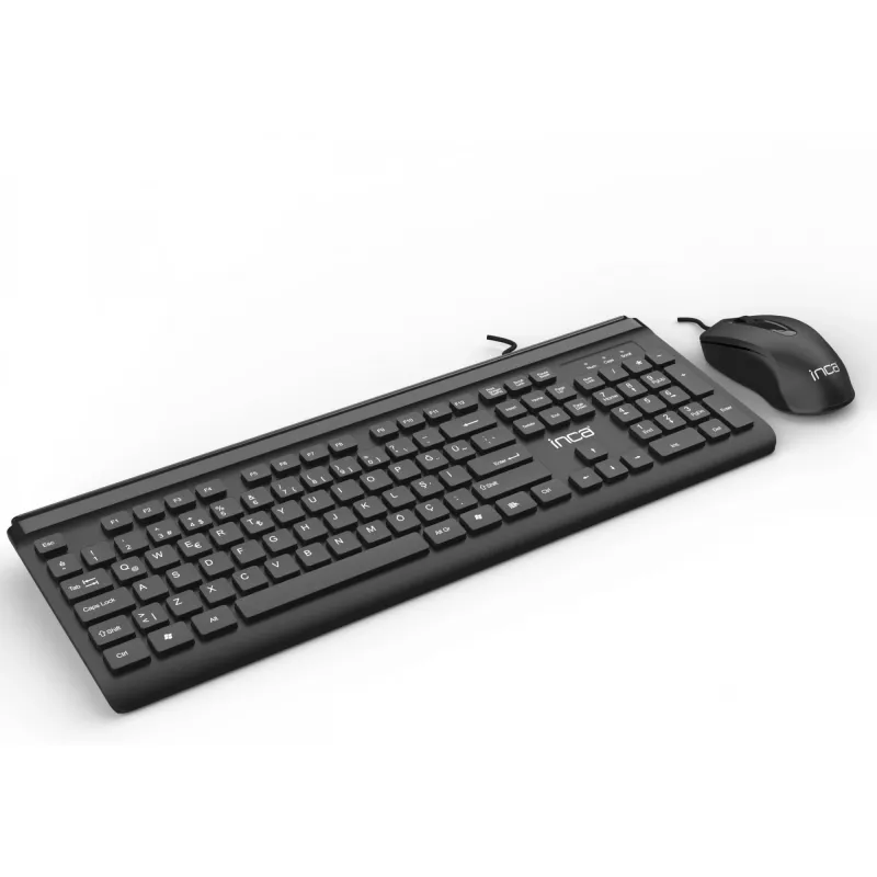 Inca IMK-377 klaviatūra su pele, biuro USB, turkiškas išdėstymas, juoda