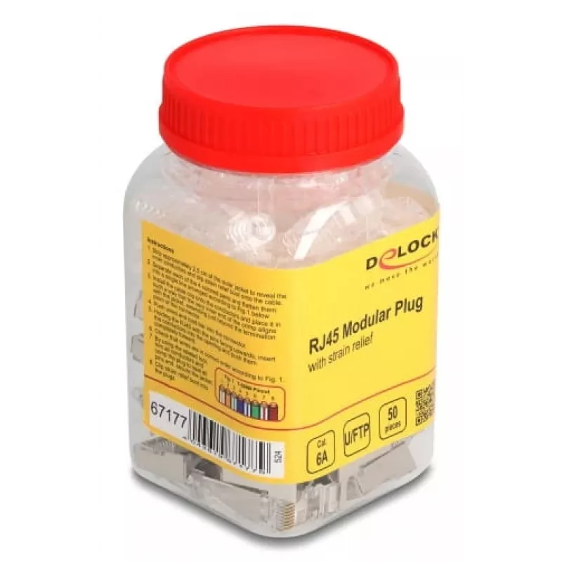 DeLOCK 67177 RJ45 kištukas sidabrinis permatomas vyriškas 50 vnt.