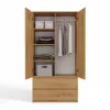 Topeshop SZAFA MALWA ART bedroom wardrobe/closet 5 shelves 2 durelės(s) ąžuolas