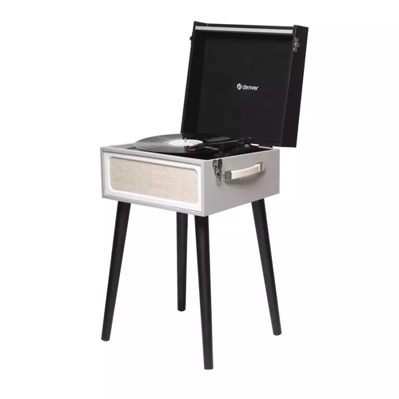 Patefonas Denver VPR-250 Juoda Pilka Mediena 33 1/3 45 78 RPM
