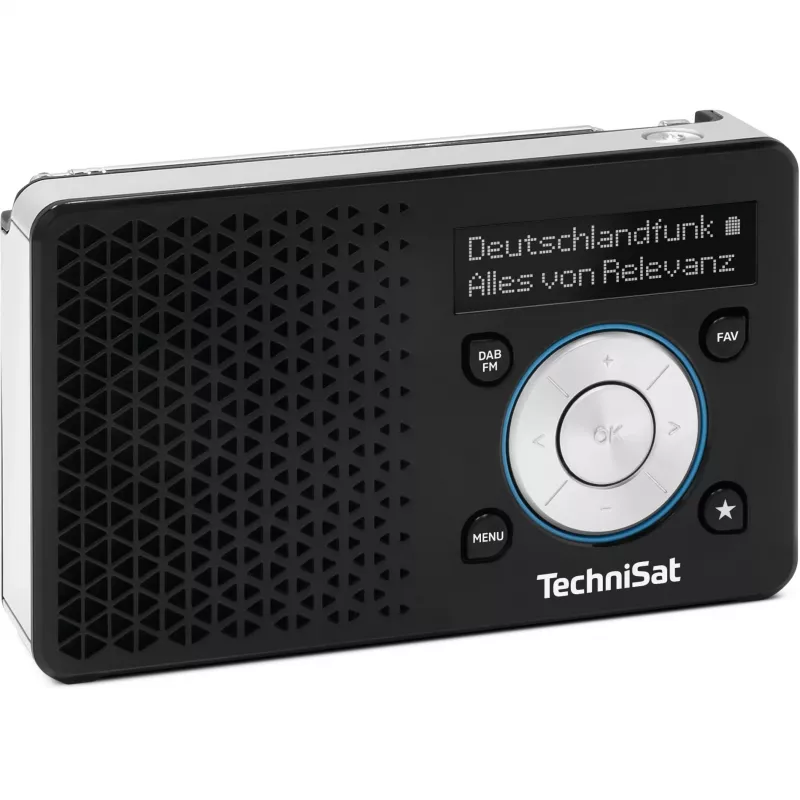 Nešiojamas radijas TECHNISAT DIGITRADIO 1 A – DAB+/FM, OLED ekranas, USB-C, 3,5 mm ausinės, 1 W, juodas/sidabrinis