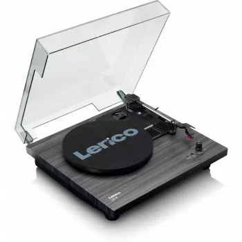 Puskilpa automatinis vinilo grotuvas Lenco LS-10 Juodas su įmontuotais garsiakalbiais, 33/45 aps/min, RCA išėjimas, ausinių lizdas