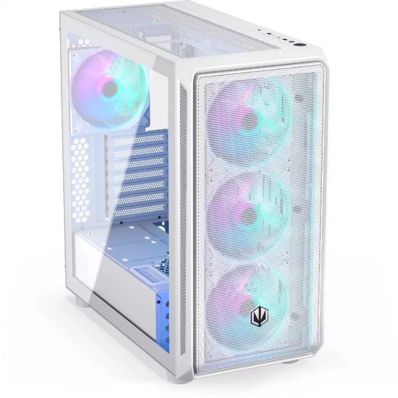 Endorfy Arx 700 ARGB PC korpusas, Midi-Tower, ATX, grūdintas stiklas - su 4x 140 mm ARGB ventiliatoriais, baltas (EY2A017)