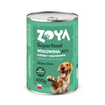 Šlapias šunų ėdalas ZOYA Superfood Beef 400 g – jautiena, suaugusiems šunims, virškinimo palaikymui