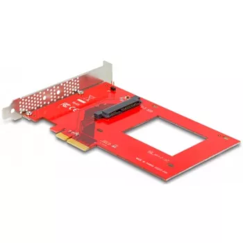 DeLOCK PCI Express x4 kortelė į 1 vidinį U.3 raudoną sidabrinę