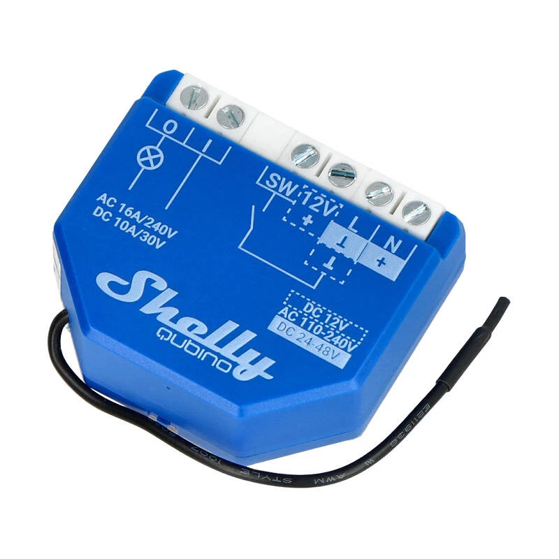 Išmanioji relė Shelly Qubino Wave 1 Plastikas 110–240V 16A, Z-Wave 868,4 MHz, mėlyna, montuojama ant sienos