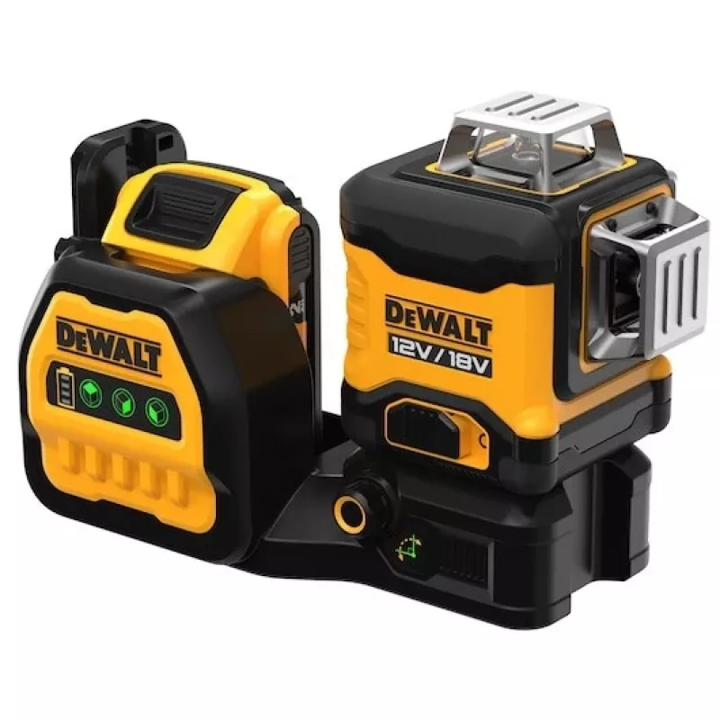Lazerinis nivelyras DeWalt DCE089D1G18-QW žalias spindulys savaiminis išsilyginimas 360° su imtuvo suderinamumu