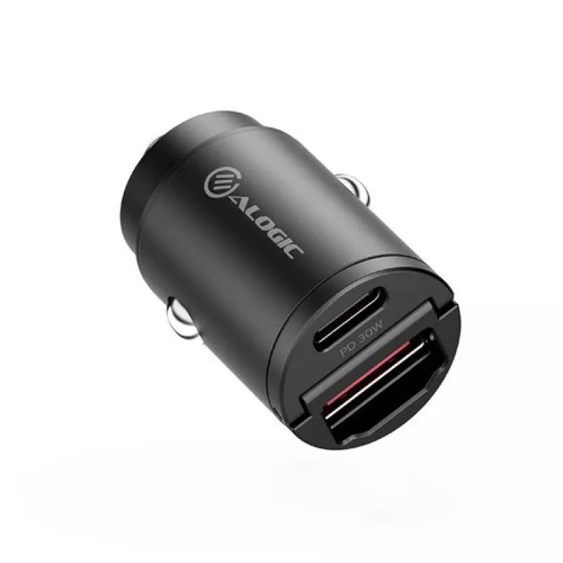 ALOGIC Rapid Power 30W Mini automobilinis įkroviklis USB-C USB-A greitasis įkrovimas