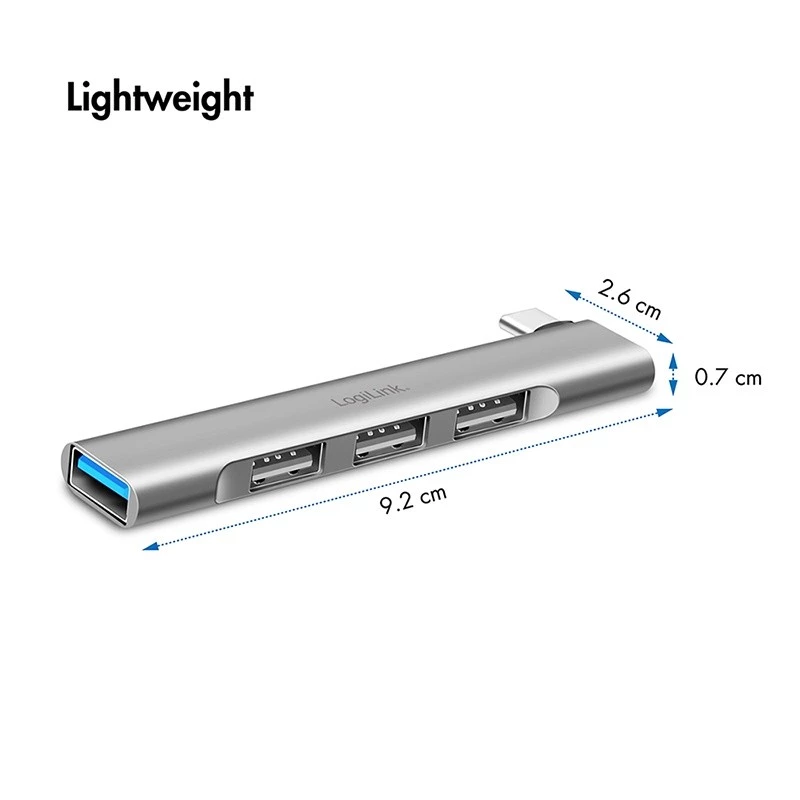 LogiLink USB 3.2 Gen1 4 prievadų USB-C šakotuvas 1x USB 3.0 AF 3x USB 2.0 AF UA0437