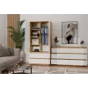 Komoda su 6 stalčiais 120 cm Top E Shop Malwa — Artisan Oak / Balta, medžio drožlių plokštė