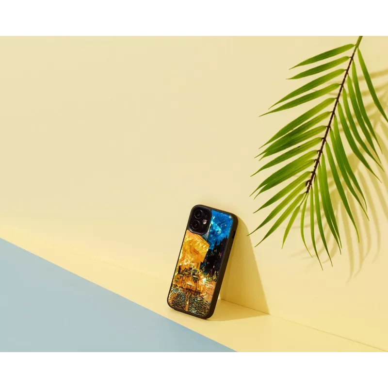 Apsauginis dėklas iKins Apple iPhone 12 mini – juodas „Cafe Terrace“ dizainas