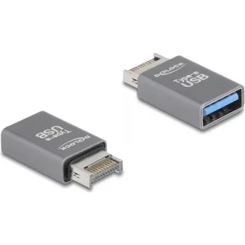DeLOCK 67230 lyties keitiklis USB Type-E į USB Type-A pilkas