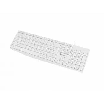 Laidinė pilno dydžio klaviatūra NATEC NAUTILUS NKL-1951, 105 klavišų, US International QWERTY, balta, USB, 1,8 m