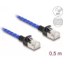 DeLOCK RJ45 Cat.6A tinklo kabelis 0,5 m mėlynas