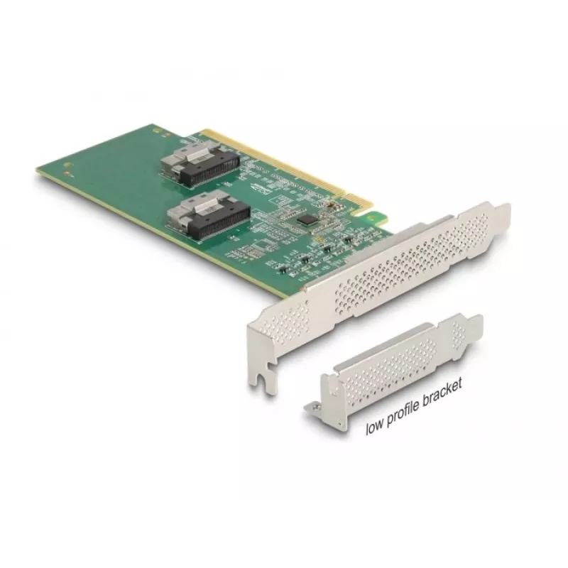 DeLOCK PCI Express 4.0 x16 kortelė į 4 x SFF-8639 NVMe - bifurkacija - žemo profilio formato