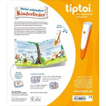 tiptoi Mano gražiausios vaikiškos dainos, mokomoji knyga