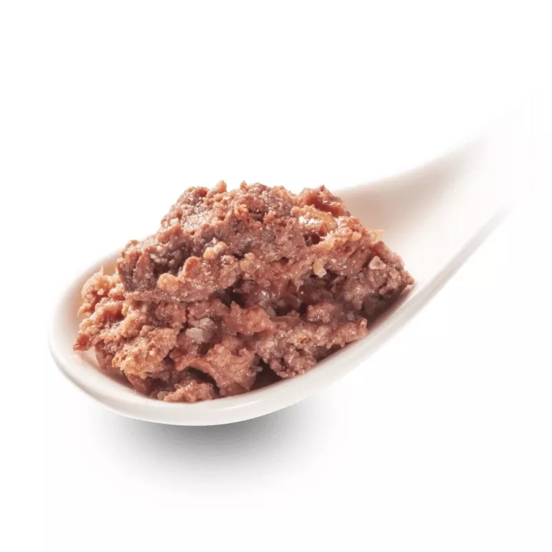 Šlapias kačių ėdalas Fox4Pets DeliCATessen Pur Veršiena 800 g skardinė, suaugusioms katėms, visavertis pašaras, hipoalerginis, be glitimo ir sojos