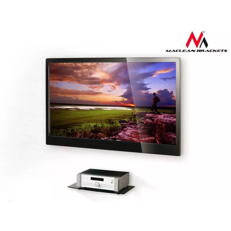 Lentynos priedas MACLEAN MC-629 – laikiklis ant stulpo TV/DVD lentynai, 360×250 mm, maks. apkrova 8 kg
