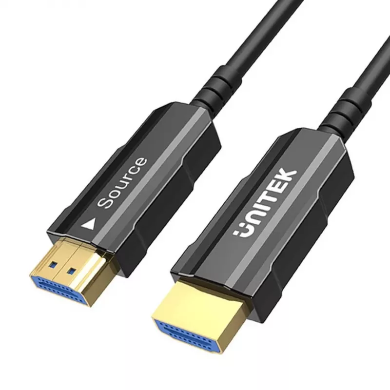 Unitek C11092ASL01 HDMI optinis kabelis 4K 60Hz (HDMI 2.0, 20 m, kištukas–kištukas, juodas)