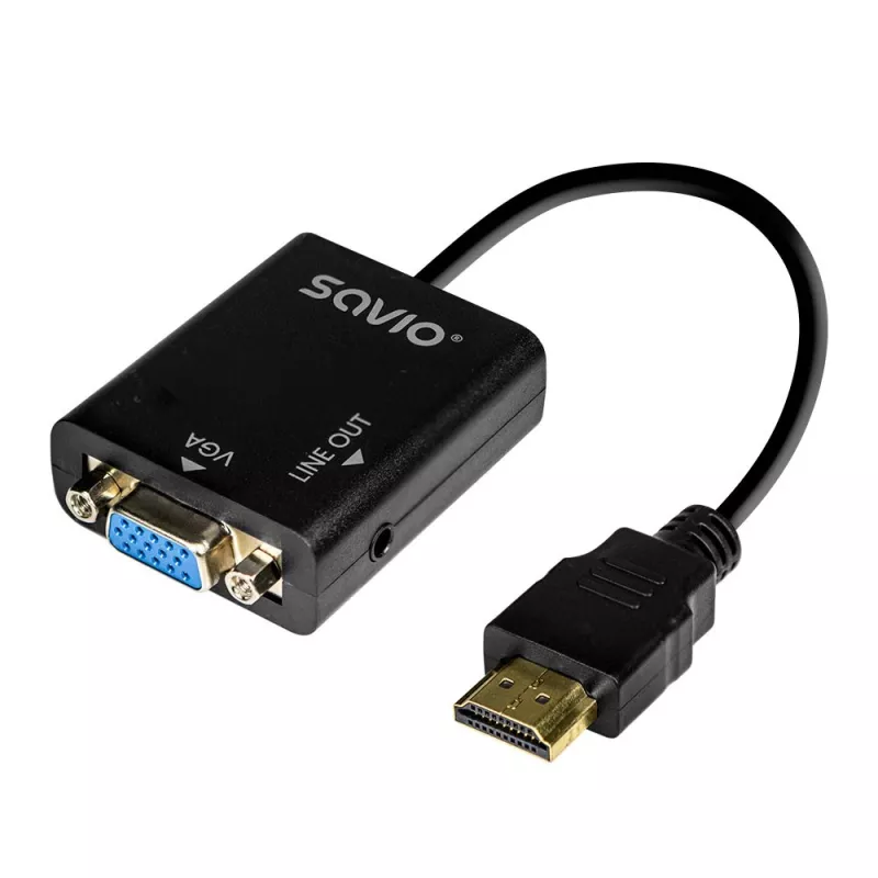 Adapteris HDMI į VGA su garsu AK-76 Savio SAVAK-76