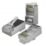 Modulinė RJ45 jungtis QOLTEC 54554 CAT5e FTP, 100 vnt., sidabrinė, plastikinė, 11×22×18 mm
