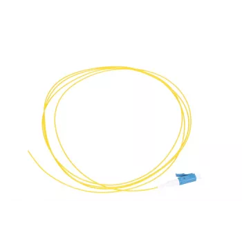 Pigtail LC/PC vienmodis Extralink 1,5 m, 900 µm G.657.A1 FTTH, geltonas, Easy-strip